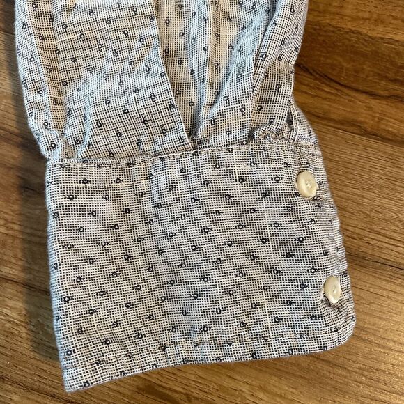 Merona Women's XXL Long Sleeve Blue Print Shirt Long sleeve 1/2 button cotton - Picture 11 of 11